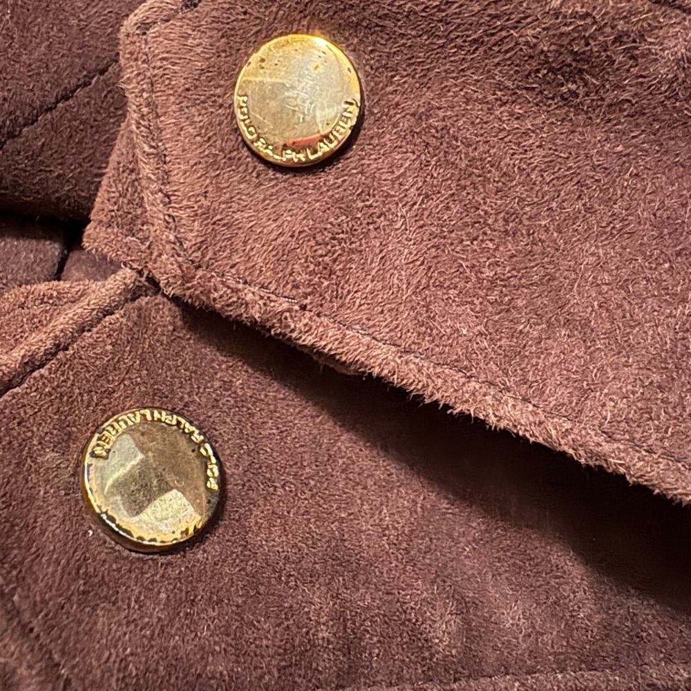 Vintage Ralph Lauren Golf Suede Jacket Leather RRL Safari Coat Belted Zip Up L - Picture 9 of 13